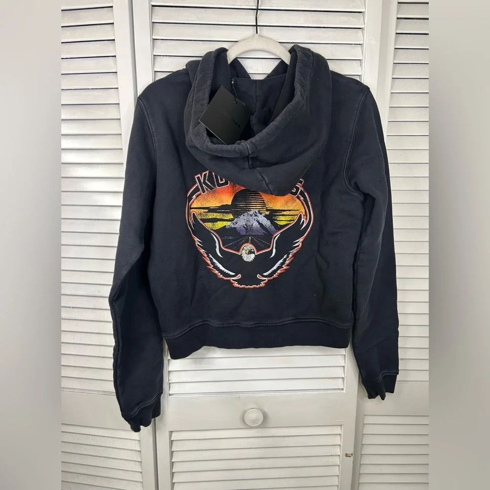 The Kooples Black Graphic Hoodie  Size Small‎